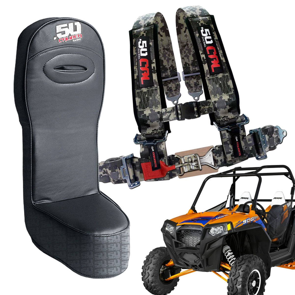 Carbon Camo | RZR XP900 Bump Seat with Racing Latch Style Harness - Camouflage Straps