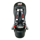 Ghost Gray | Polaris General Rear Bump Seat with Racing Latch Style Harness - Silver Straps