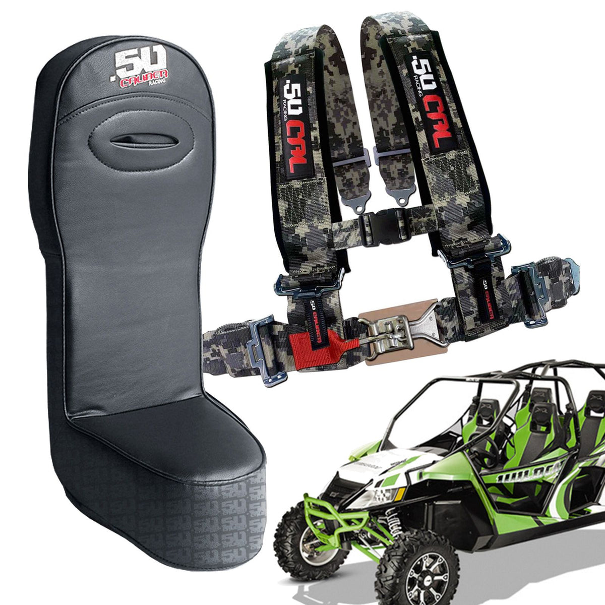 Carbon Camo | Wildcat Bump Seat with Racing Latch Style Harness - Camouflage Straps