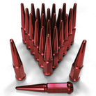 Red | MAVERICK R Spike Lug Nuts - 50 Caliber Racing - Pack of  20 with Extended Socket Key - Red