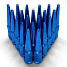 Blue | PRO R , TURBO R, PRO S Spike Lug Nuts - 50 Caliber Racing - Pack of  20 with Extended Socket Key - Blue