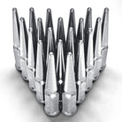 Chrome | PRO R , TURBO R, PRO S Spike Lug Nuts - 50 Caliber Racing - Pack of  20 with Extended Socket Key - Chrome