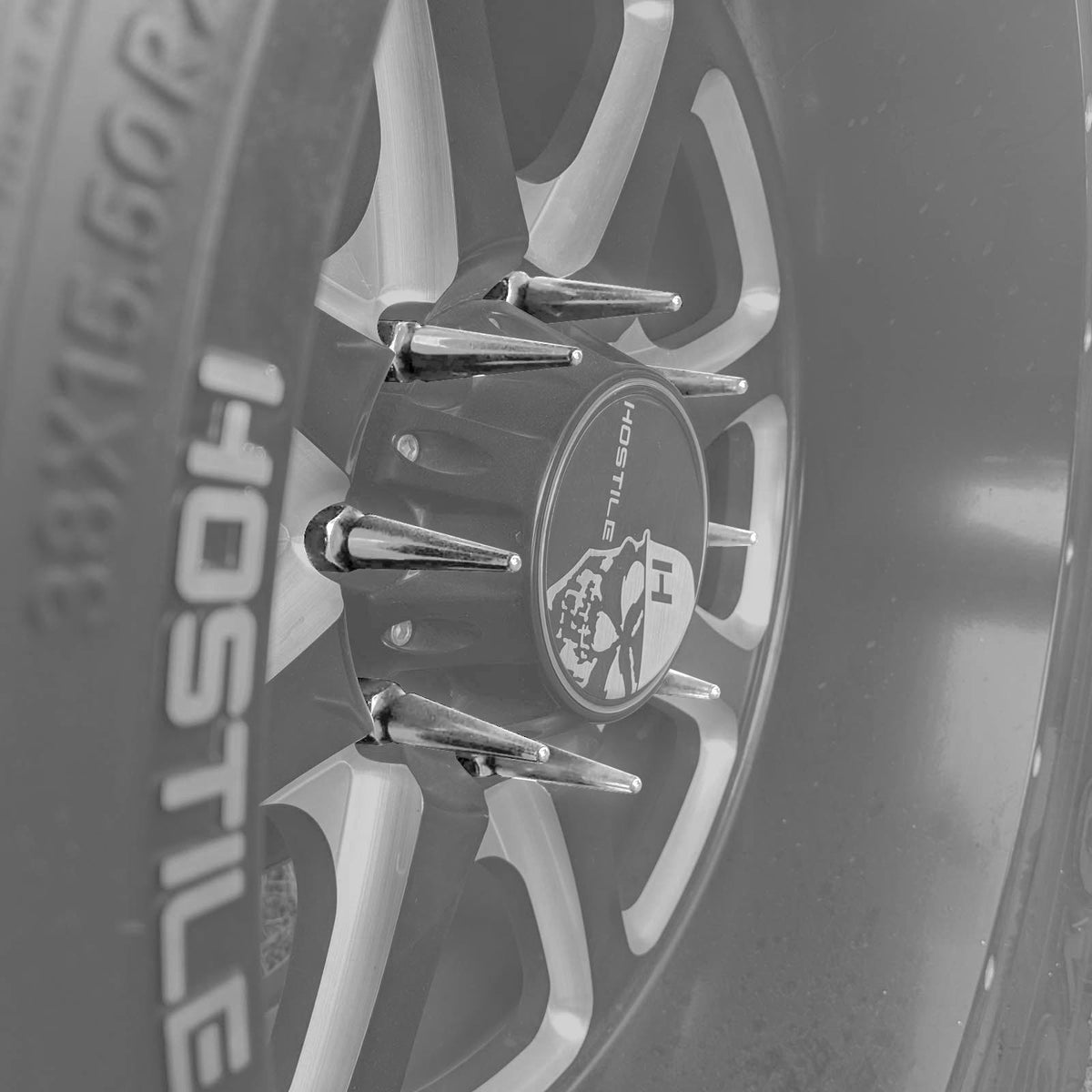 Chrome | 3/8-24 Extended Spike Lug Nuts -Installed – Chrome Finish
