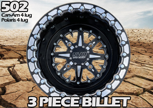 502 Can-Am X3 Beadlock Wheels 4x136.5 | 50 Caliber Racing 502 Billet Aluminum Beadlock Wheel - 4x136.5 fits both 4x136 and 4x137 - X3 Talon KRX