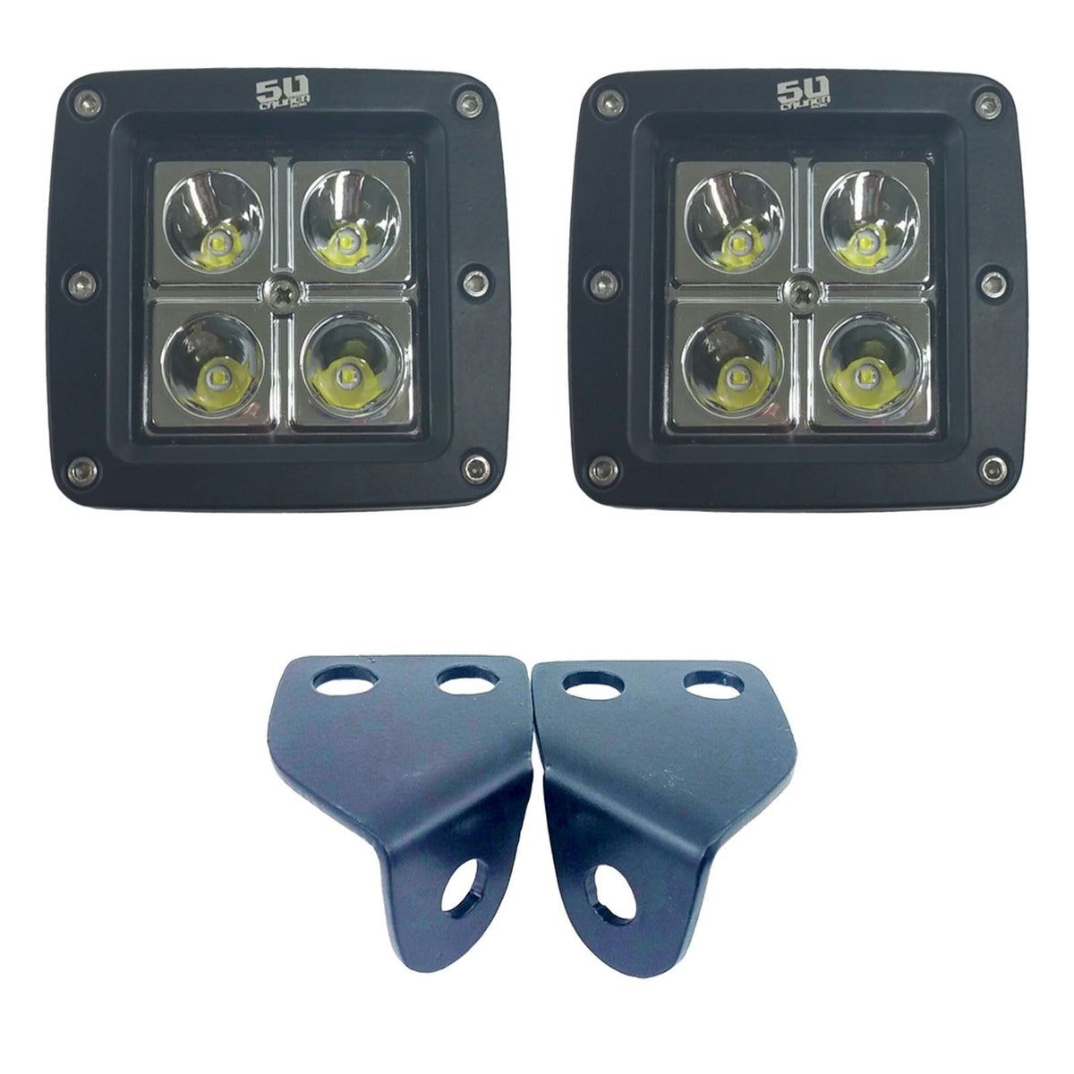  | A-Pillar Pod Light Mount Brackets for Polaris RZR Combo with 2" Pod Lights
