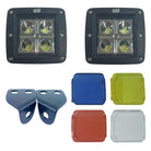  | A-Pillar Pod Light Mount Brackets for Polaris RZR Combo with 2" Pod Lights and multicolored covers