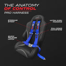 Nitro Blue | Anatomy of Control: padded shoulders, sternum strap, glove-friendly adjusters, latch quick release, Blue webbing