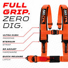 Fury Orange | 50 Caliber Racing  Elite Series 4-Point UTV Harness Features – Orange