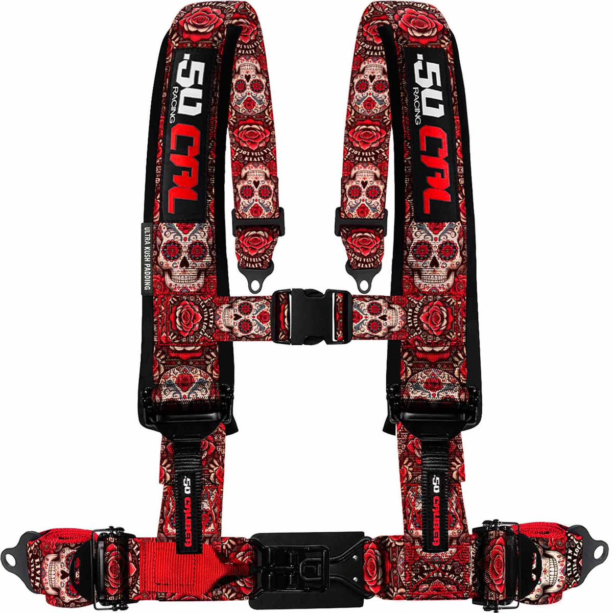 Red Sugar Skull | 50 Caliber Racing  Elite Series 4-Point UTV Harness – Red Sugar Skulls