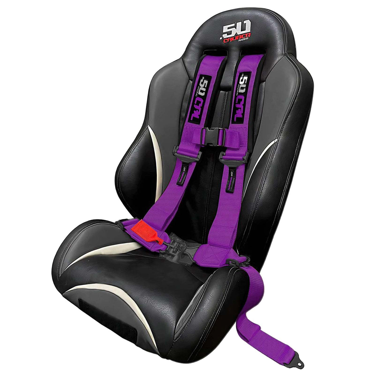Violent Purple | 50 Caliber Racing  Elite Series 4-Point UTV Harness Installed on Bucket Seat - Violent Purple