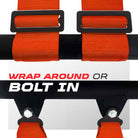 Blaze Orange | Orange | Pro Series UTV harness shoulder strap mounting options wrap-around or bolt-in Orange