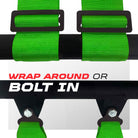 Venom Green | Green | Pro Series UTV harness shoulder strap mounting options wrap-around or bolt-in Green
