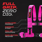 Rogue Pink | Pink | Pink 50 Caliber Racing Pro Series UTV harness. Full Grip Zero Dig.