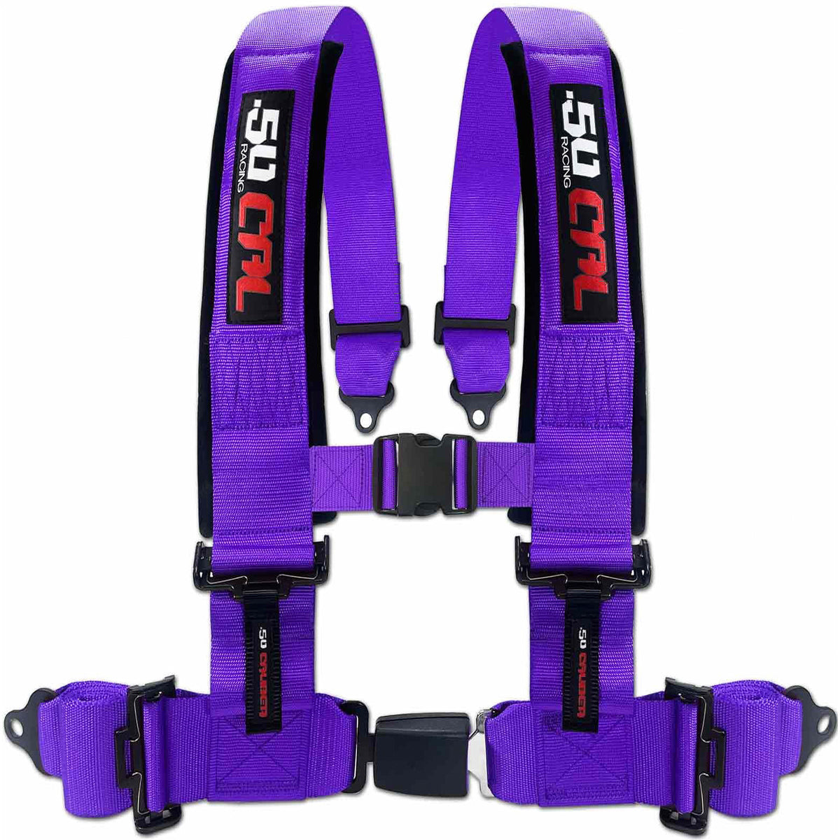 Purple | 50 Caliber Racing Pro Series 4-point UTV harness with Quick Lock push-button buckle in Purple