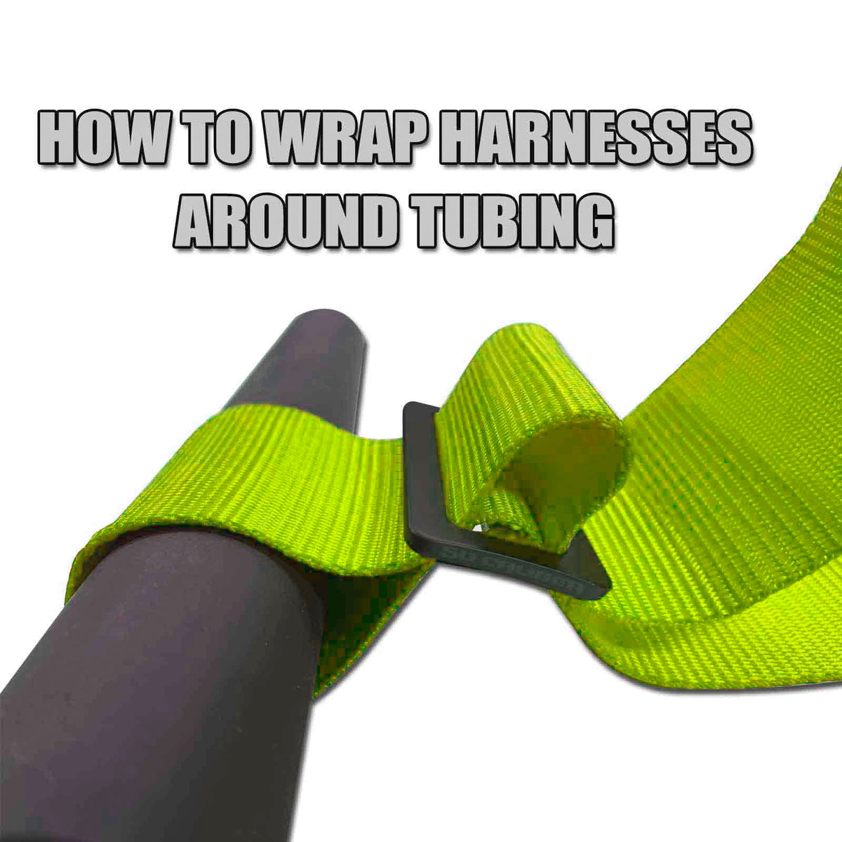 Highlighter Yellow | Yellow | How to wrap Yellow Pro Series UTV harness around roll cage tubing Yellow