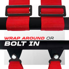 Rage Red | Pro Series UTV harness shoulder strap mounting options wrap-around or bolt-in Red
