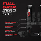 Stealth Black | Black 50 Caliber Racing Pro Series UTV harness. Full Grip Zero Dig.