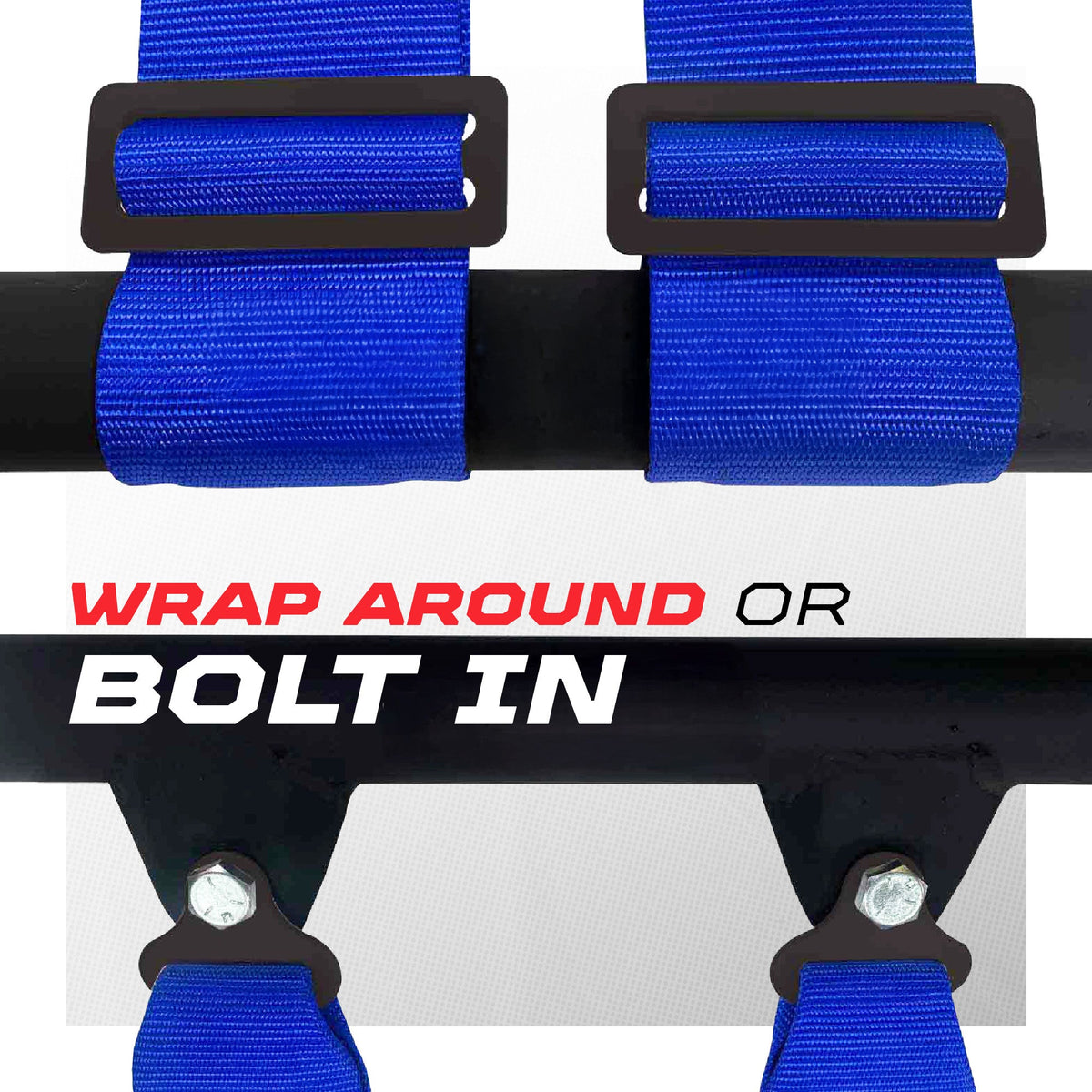 Nitro Blue | Pro Series UTV harness shoulder strap mounting options wrap-around or bolt-in Blue