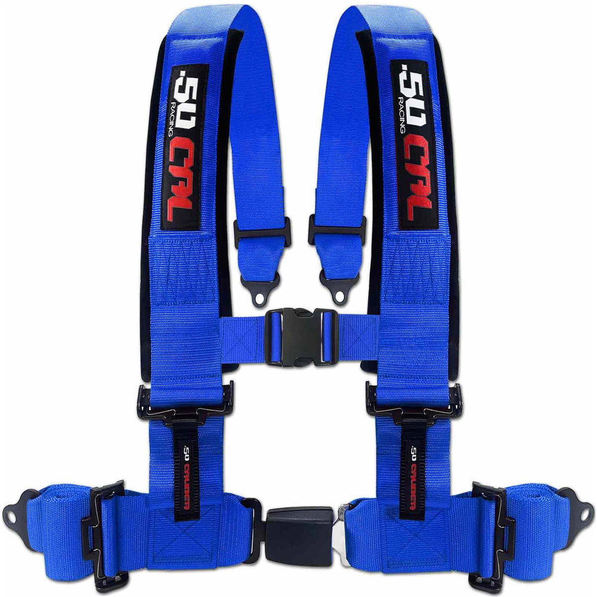 Nitro Blue | Blue | 50 Caliber Racing Pro Series 4-point UTV harness with Quick Lock push-button buckle in Blue