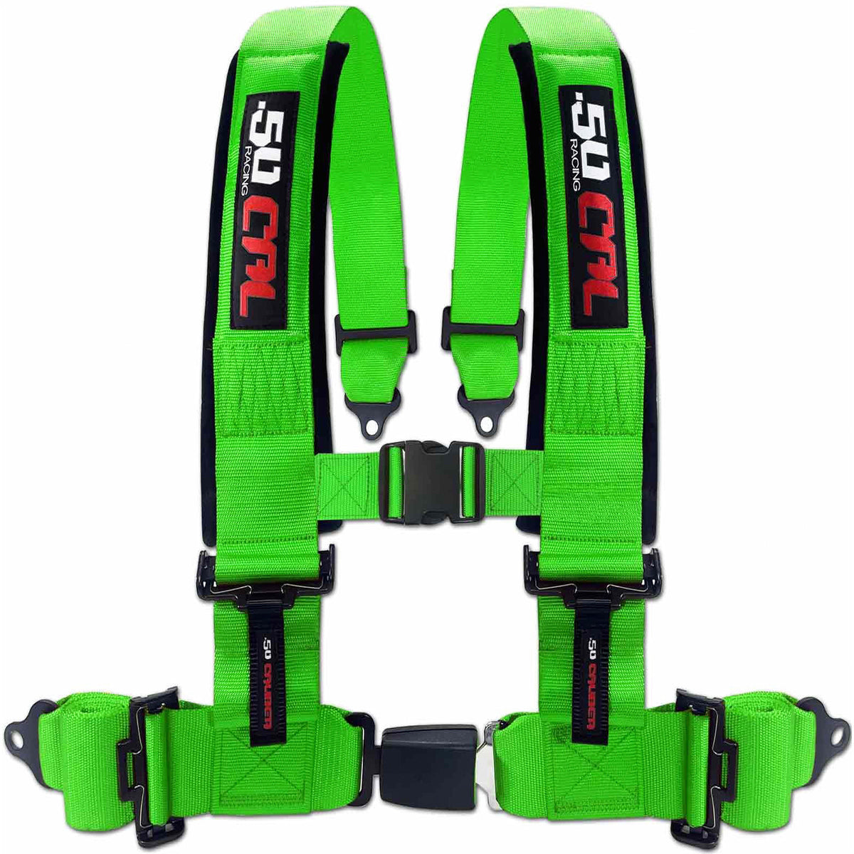 Venom Green | Green | 50 Caliber Racing Pro Series 4-point UTV harness with Quick Lock push-button buckle in Green