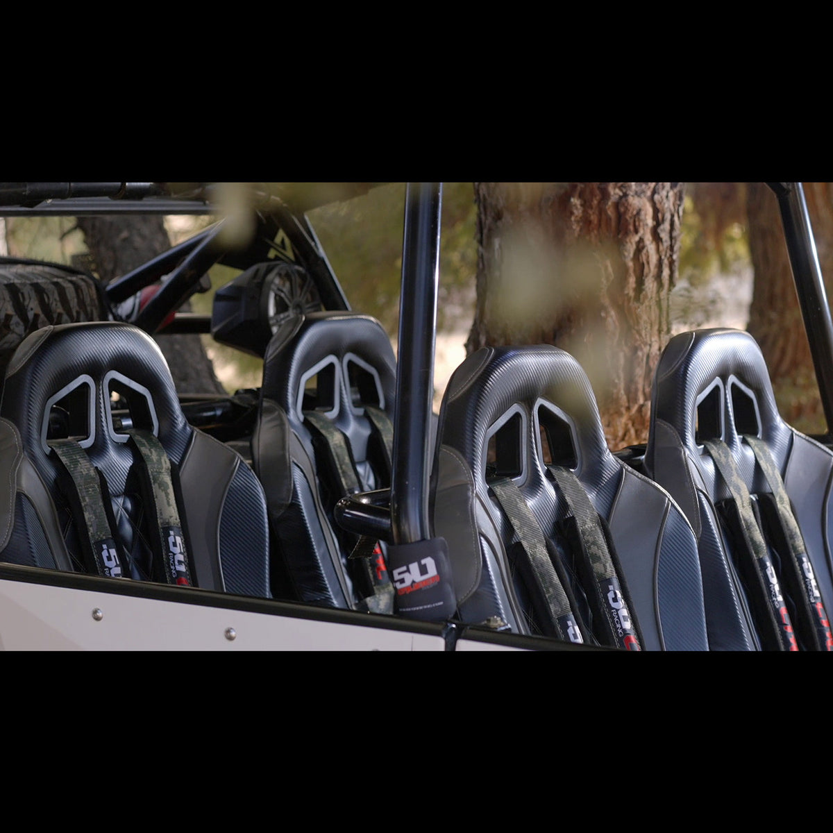 Carbon Camo | Digital Camo | digital camo 5 point utv harness installed in bucket seat for off road use