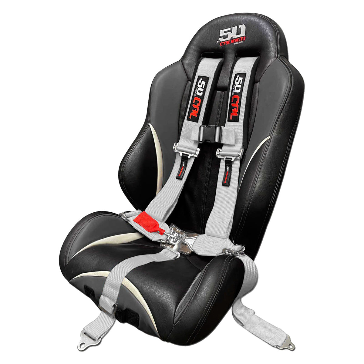 Ghost Gray | Silver | silver utv harness draped over seat showing installed look