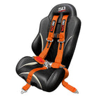 Blaze Orange | Orange | orange utv harness draped over bucket seat showing installed fitment