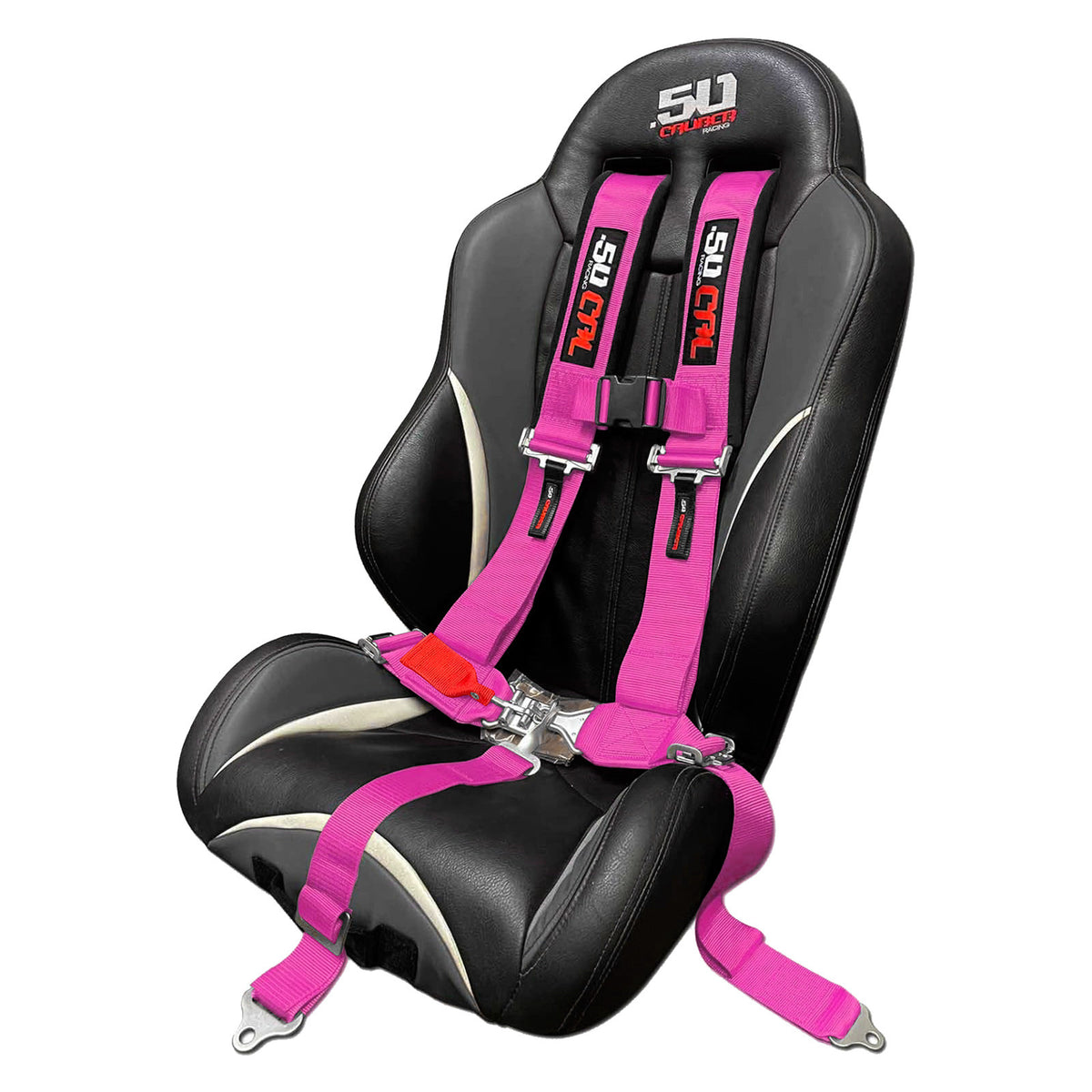 Rogue Pink | Pink | pink utv harness draped over seat showing installed look