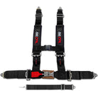 Stealth Black | Black | black 5 point utv harness laid flat with hardware and padding details