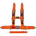 Blaze Orange | Orange | orange 5 point utv harness laid flat showing heavy duty webbing