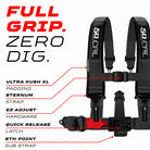 Stealth Black | 50 Caliber Racing Stealth Black Harness Full Grip Zero Dig Comfort Technology