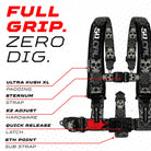 Black Sugar Skull | 50 Caliber Racing Black Sugar Skull Harness Full Grip Zero Dig Comfort Technology for Can Am Maverick