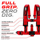 Rage Red | 50 Caliber Racing Rage Red Harness Full Grip Zero Dig Comfort Technology