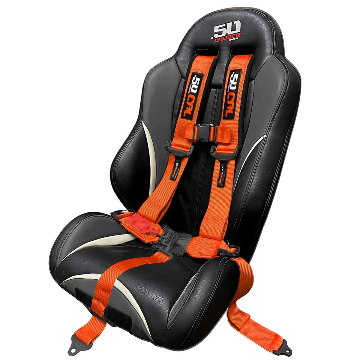 Fury Orange | Fury Orange 5 Point UTV Harness Bucket Seat Fitment and Installed Style for Polaris RZR