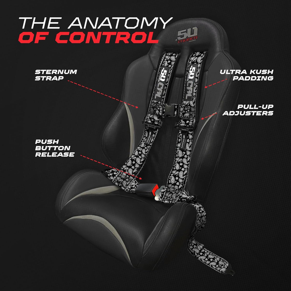 Black Bandana | Elite Series Black Bandana UTV harness anatomy of control premium off road safety design
