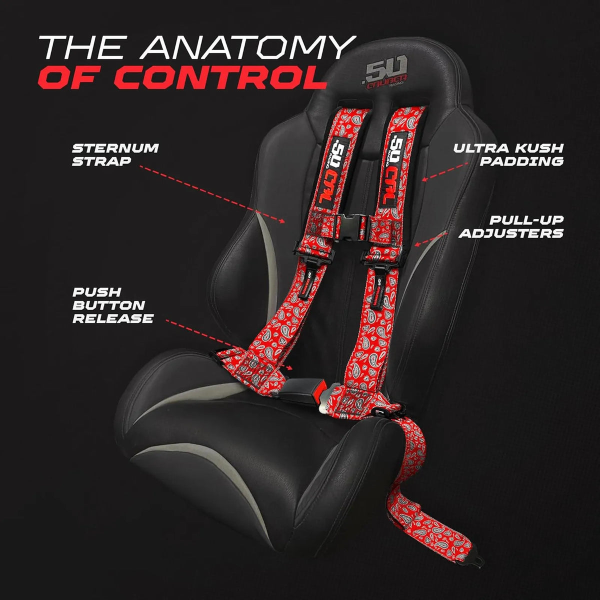 Red Bandana | Elite Series Red Bandana UTV harness anatomy of control premium off road safety design