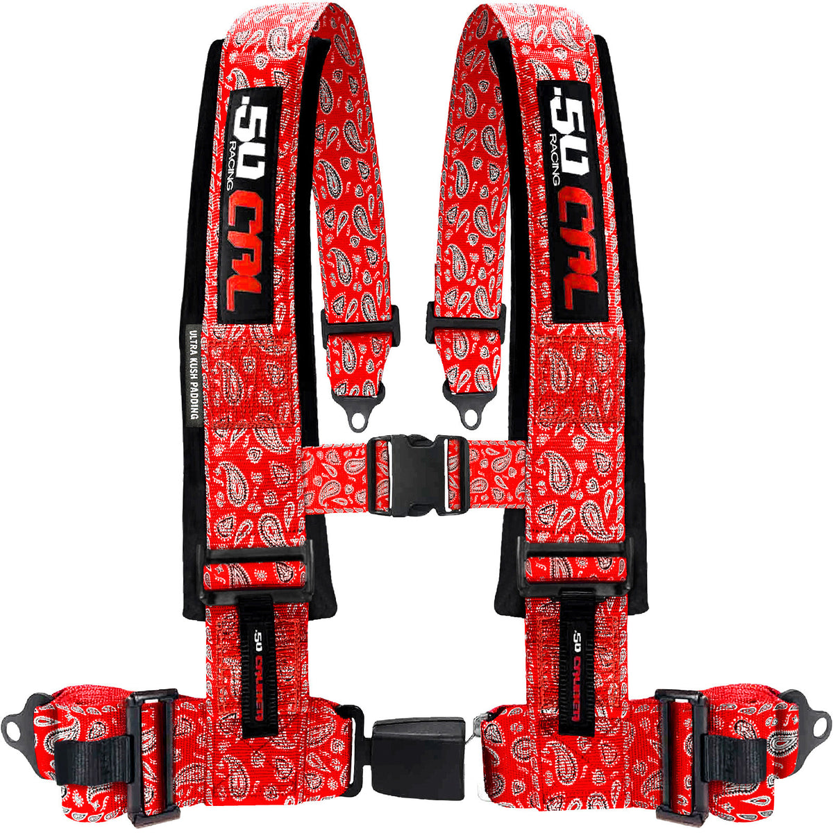 Red Bandana | 50 caliber racing elite series red bandana 4 point utv harness premium off road safety