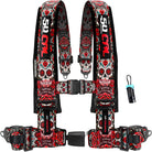 Red Sugar Skull | 50 Caliber Racing Elite Series Red Sugar Skull 4 point Harness w/ Bypass Plug for Polaris and Can-Am UTVs