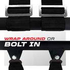 Stealth Black | Mounting options: Shoulder straps can wrap-around roll cage, or bolt-in using removeable tabs.