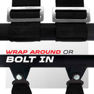 Stealth Black | Mounting options: Shoulder straps can wrap-around roll cage, or bolt-in using removeable tabs.
