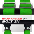 Venom Green | Mounting options: Shoulder straps can wrap-around roll cage, or bolt-in using removeable tabs.