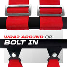 Rage Red | Mounting options: Shoulder straps can wrap-around roll cage, or bolt-in using removeable tabs.