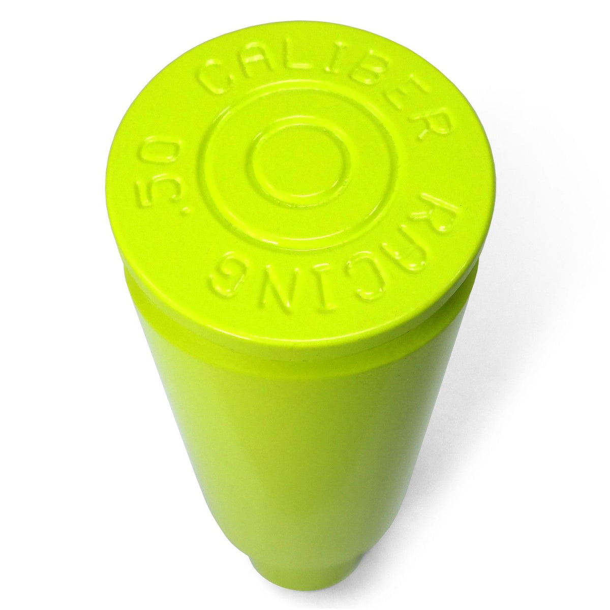 Lime Squeeze | 50 Caliber Racing Solid Billet Aluminum Shifter Knob with Bullet Design for Polaris RZR Raw, Black, Red, Orange, Blue, Lime and 