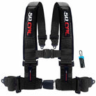 Stealth Black | Black | 50 Caliber Racing Pro Series black 4-point UTV harness with bypass for Polaris RZR and Can-Am Maverick X3