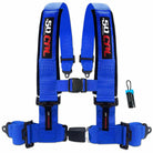 Nitro Blue | Blue | 50 Caliber Racing Pro Series blue 4-point UTV harness with bypass for Polaris RZR and Can-Am Maverick X3