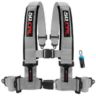 Ghost Gray | Silver | 50 Caliber Racing Pro Series silver 4-point UTV harness with bypass for Polaris RZR and Can-Am Maverick X3