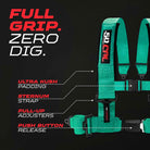 Tidal Teal | Teal | Teal 50 Caliber Racing Pro Series UTV harness. Full Grip Zero Dig.