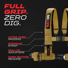 Baja Gold | Gold | Gold 50 Caliber Racing Pro Series UTV harness. Full grip, zero dig