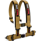 Baja Gold | Gold | 50 Caliber Racing Pro Series 4-point UTV harness quick lock push button buckle Baja Gold angled view