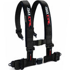 Stealth Black | 50 Caliber Racing Pro Series 4-point UTV harness quick lock push button buckle black angled view
